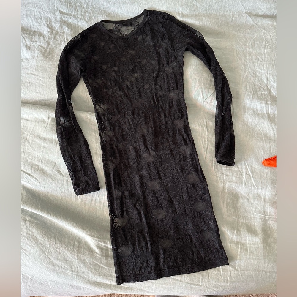 American apparel lace mesh bodycon mini dress